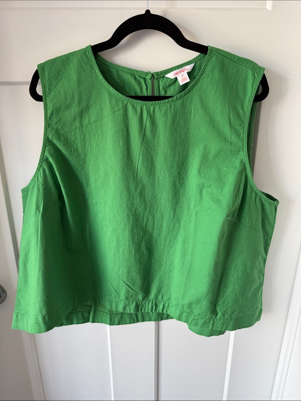 Joe Fresh Bright Green Cotton Sleeveless Shell Top